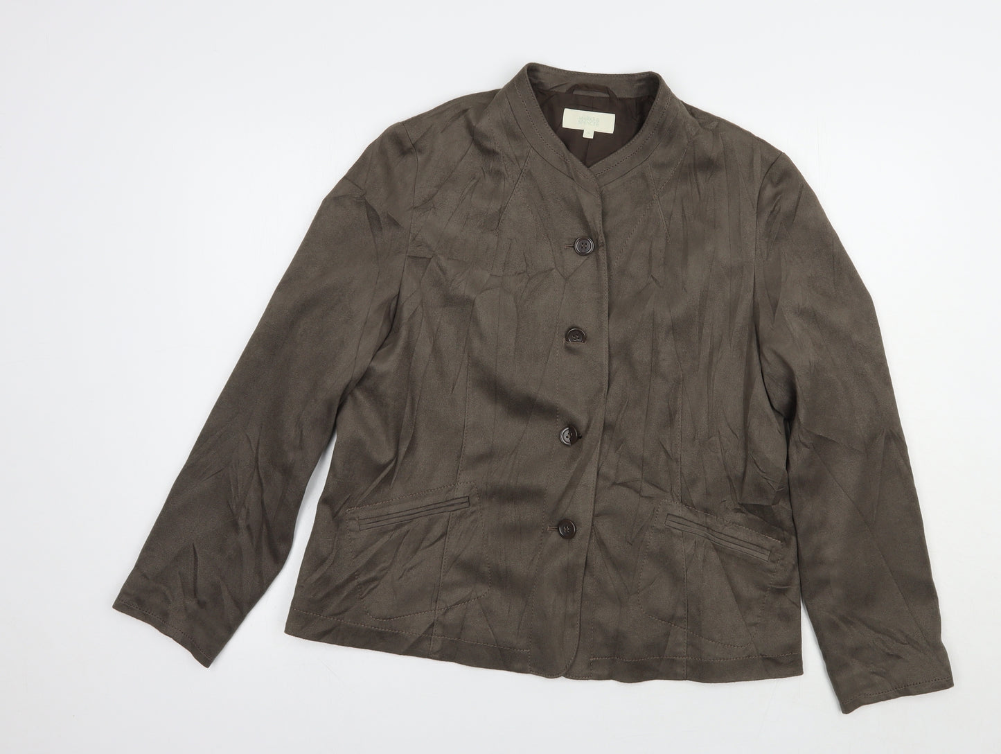 Marks and Spencer Womens Brown   Jacket  Size 16  Button
