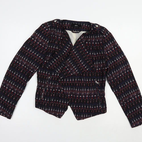 H&M Womens Black Geometric  Jacket Blazer Size 10
