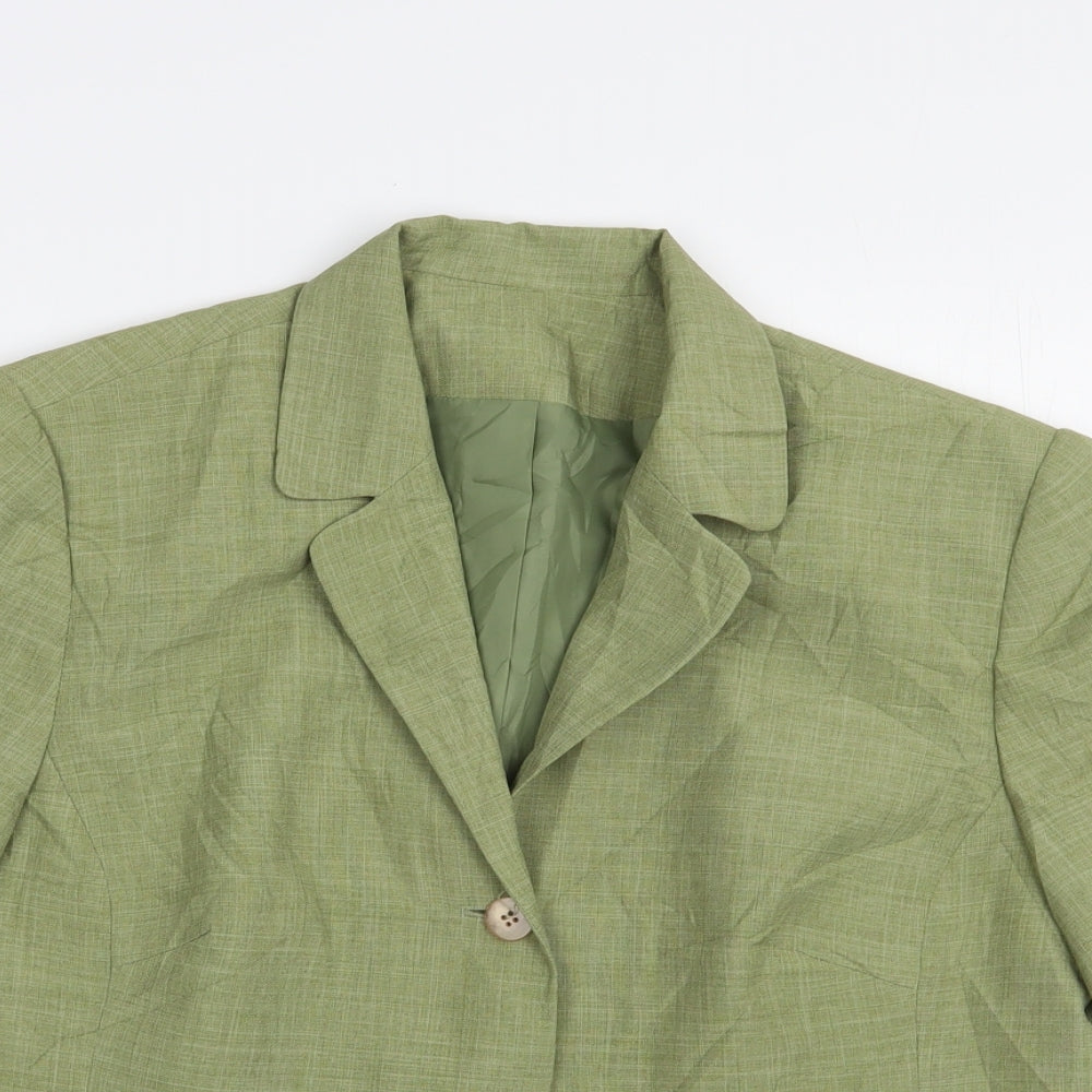 Debenhams Womens Green   Jacket Blazer Size 16  Button
