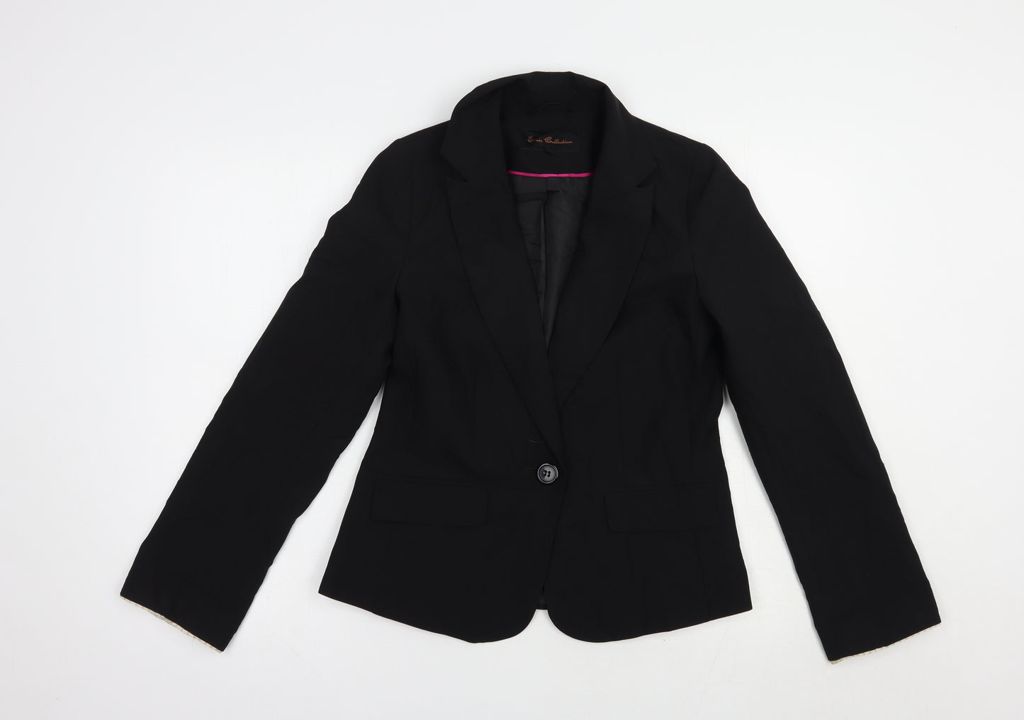 Evie Collection Womens Black   Jacket Blazer Size 8  Button