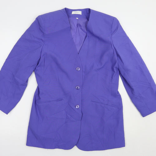 Classics Womens Purple   Jacket Blazer Size 12  Button