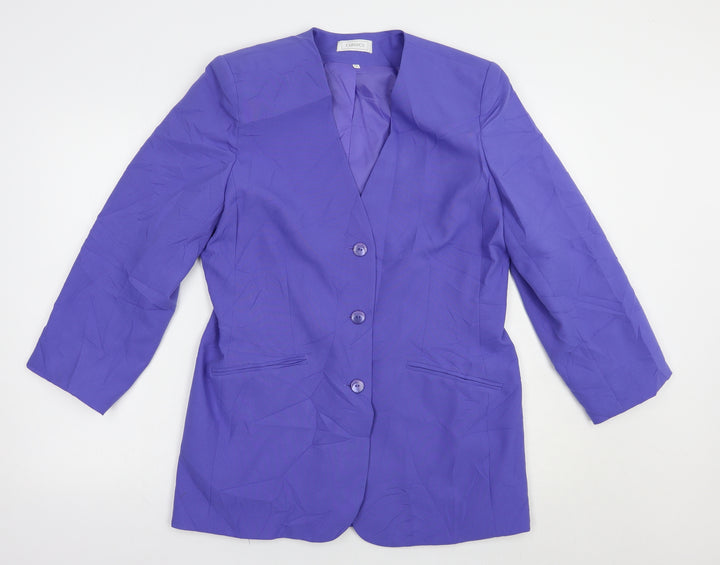 Classics Womens Purple Jacket Blazer Size 12 Button