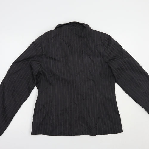 George Womens Grey Striped  Jacket Blazer Size 16  Button