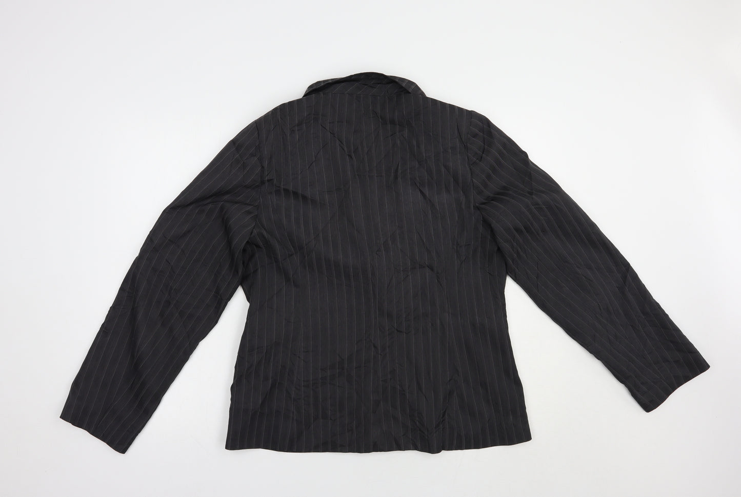 George Womens Grey Striped  Jacket Blazer Size 16  Button