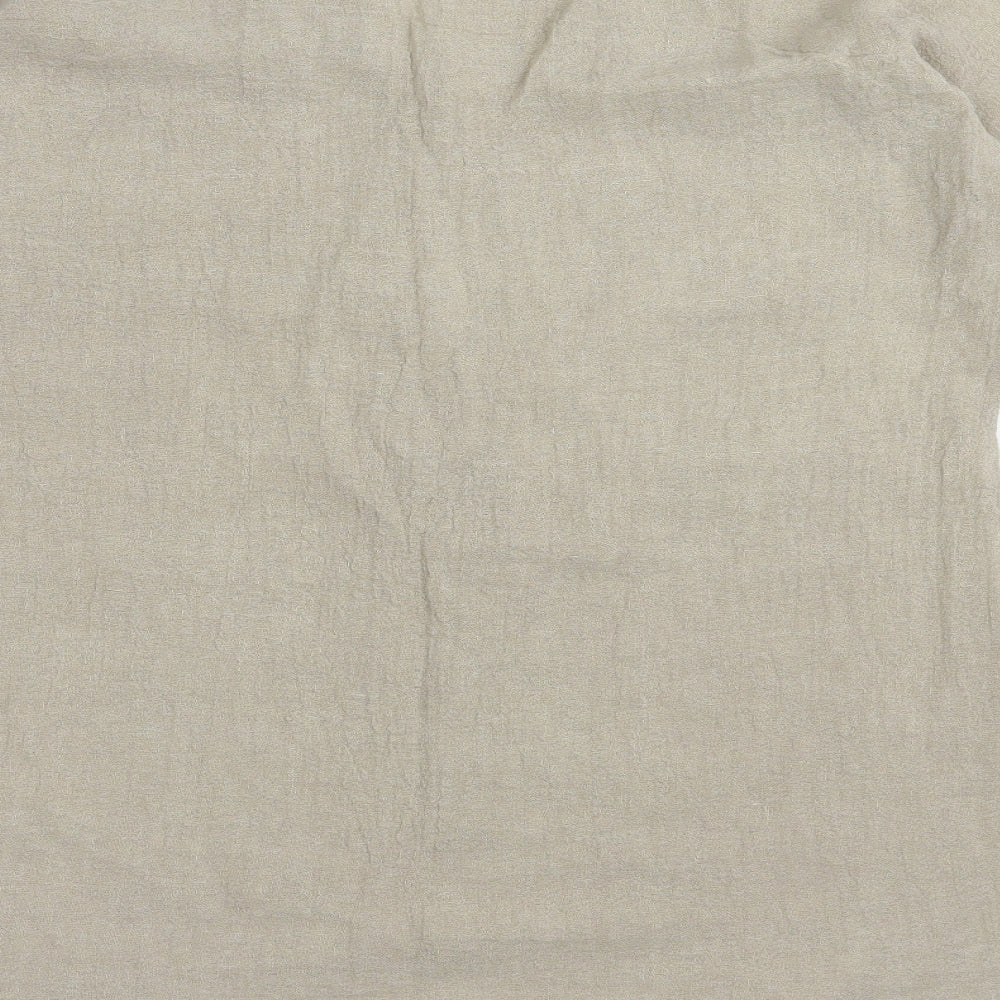 Carla Giannini Womens Beige  Linen Tunic Blouse Size M V-Neck