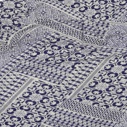Peacocks Womens Blue Geometric Polyester Basic Blouse Size 10 V-Neck