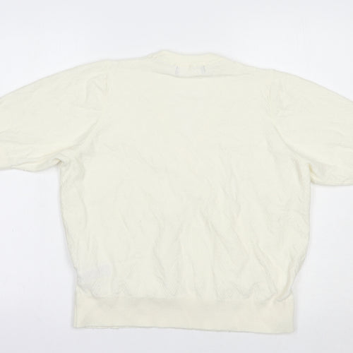 Marks and Spencer Womens Ivory V-Neck  Viscose Pullover Jumper Size L