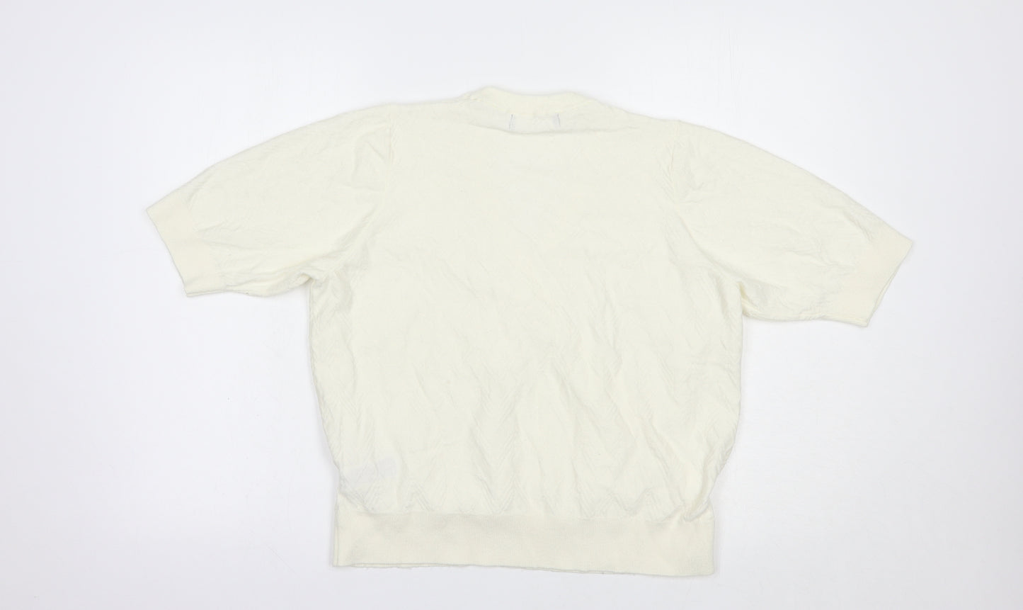 Marks and Spencer Womens Ivory V-Neck  Viscose Pullover Jumper Size L