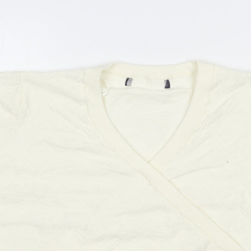 Marks and Spencer Womens Ivory V-Neck  Viscose Pullover Jumper Size L