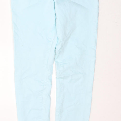 Preworn Womens Blue  Cotton Skinny Jeans Size 28 in L29 in Regular Button