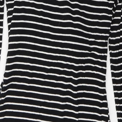 JoJo Maman Bébé Womens Black Striped Viscose Jumper Dress  Size S  Round Neck Pullover