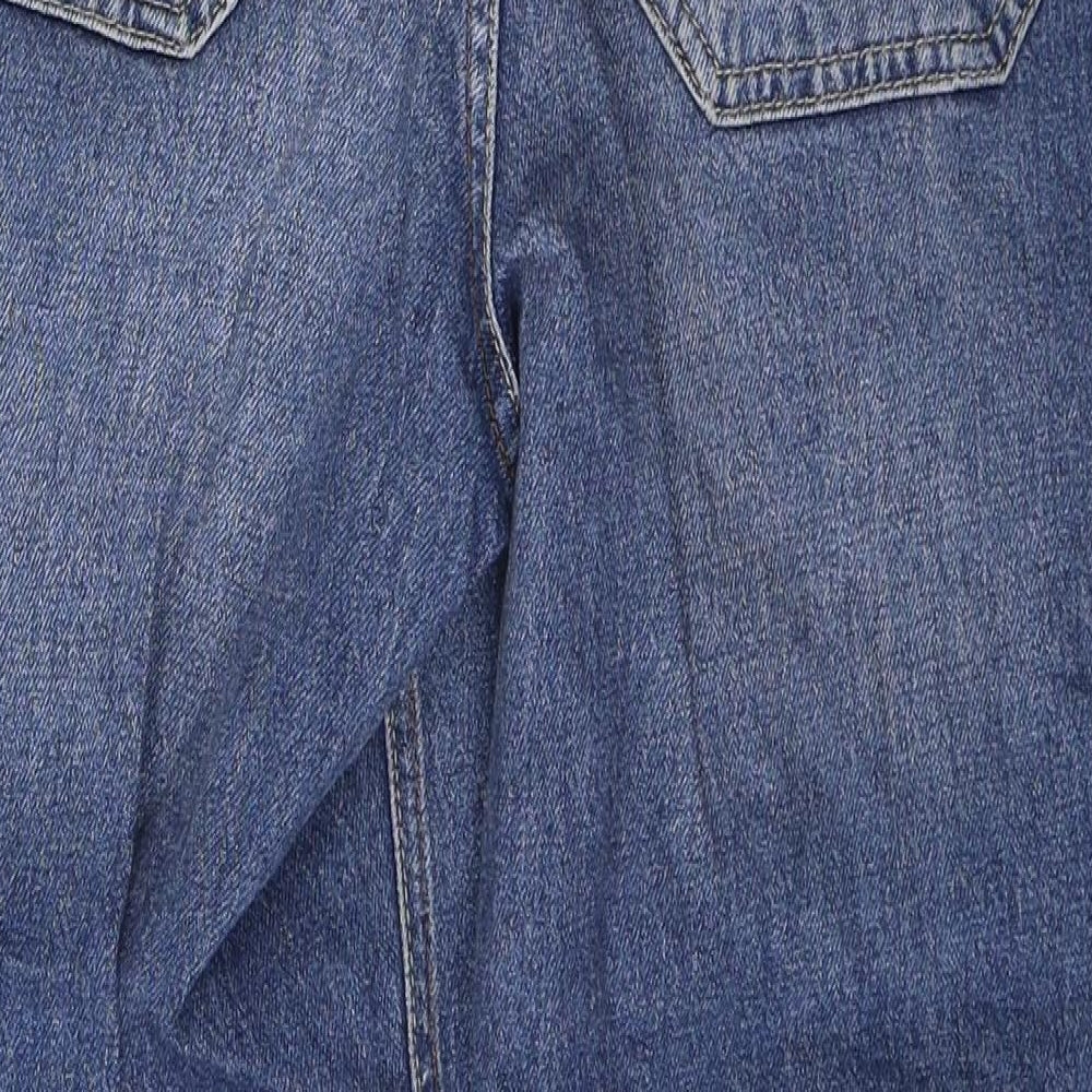 White Stuff Womens Blue  Cotton Wide-Leg Jeans Size 8 L25 in Regular Button