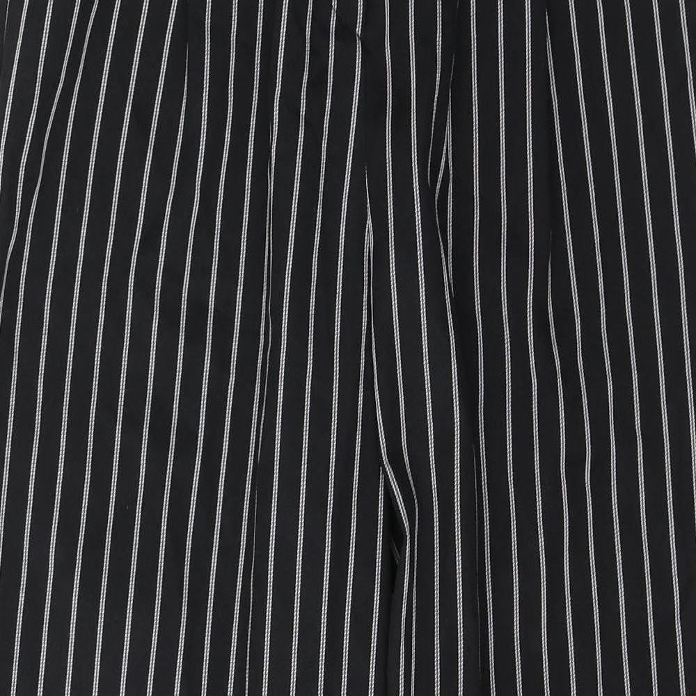 Urban Outfitters Womens Black Striped Polyester Trousers  Size S L31 in Regular Button