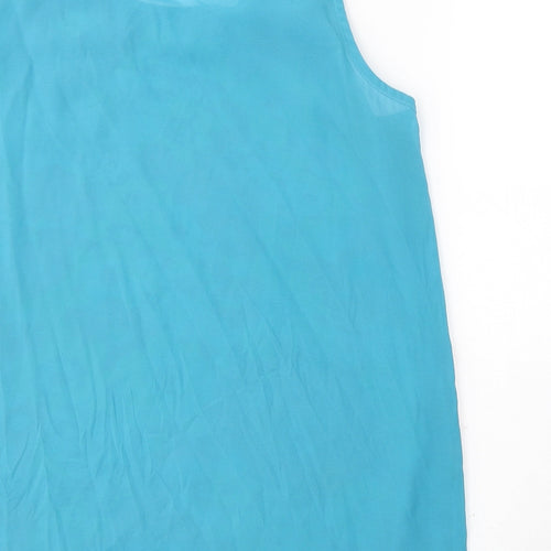 Rant&Rave Womens Blue Floral Polyester Basic Tank Size XL Round Neck