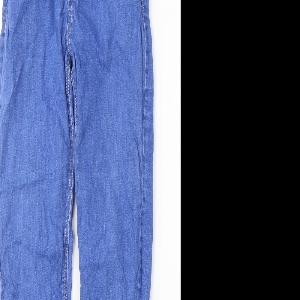 Stradivarius Womens Blue  Cotton Skinny Jeans Size 6 L26 in Slim Button