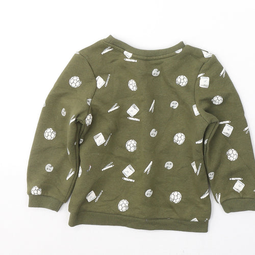 Primark Boys Green  Cotton Pullover Sweatshirt Size 2-3 Years  Pullover - School icons