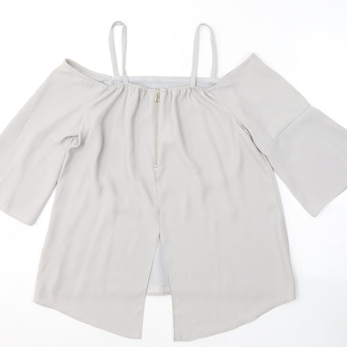 River Island Womens Grey  Polyester Camisole Blouse Size 12 Square Neck