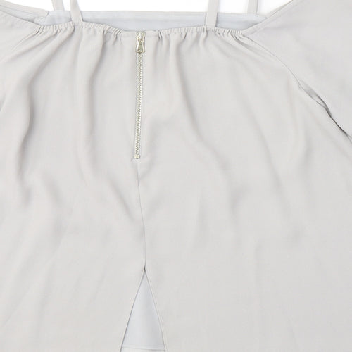 River Island Womens Grey  Polyester Camisole Blouse Size 12 Square Neck