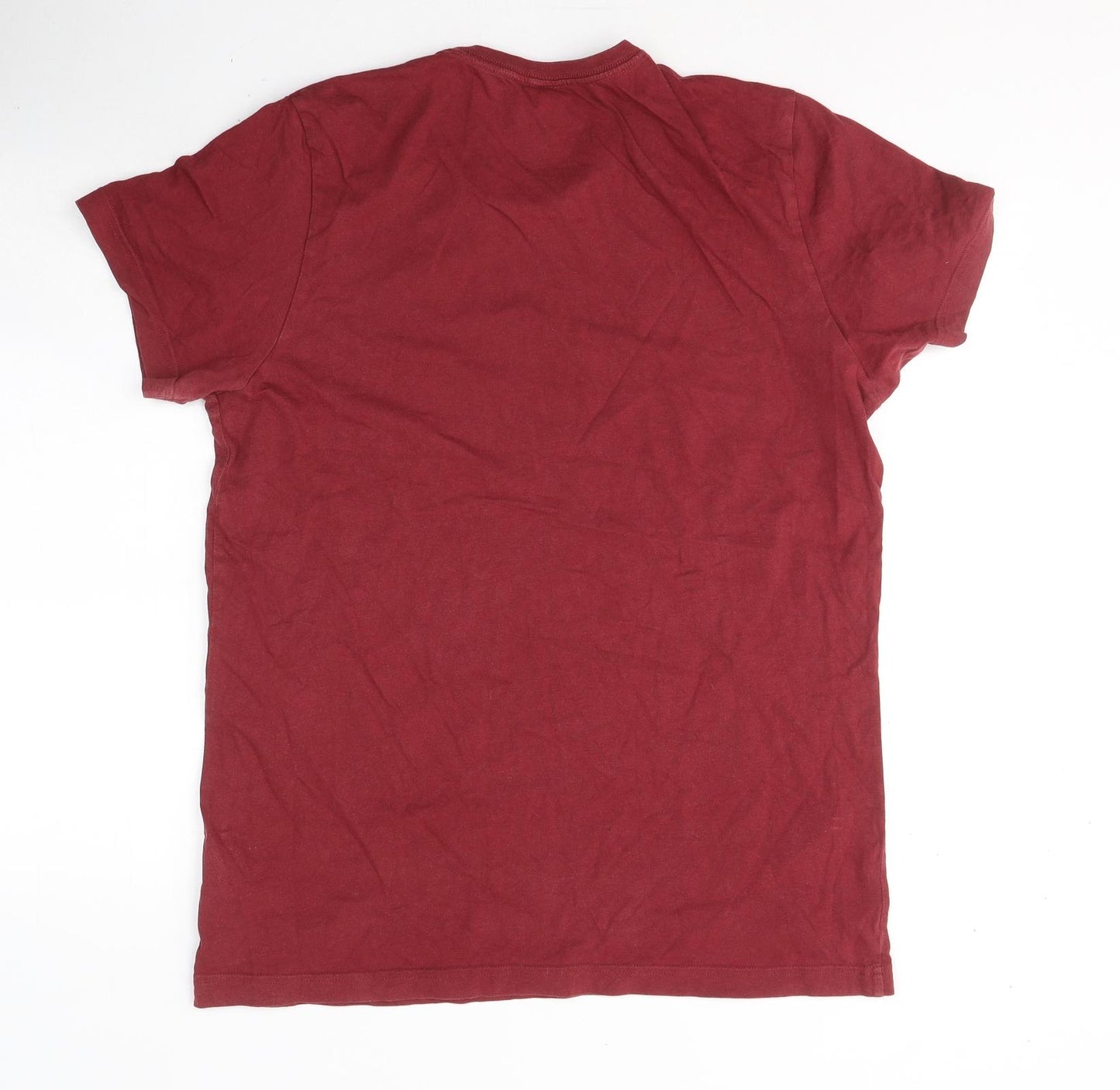 adidas Mens Red  Cotton  T-Shirt Size L Round Neck