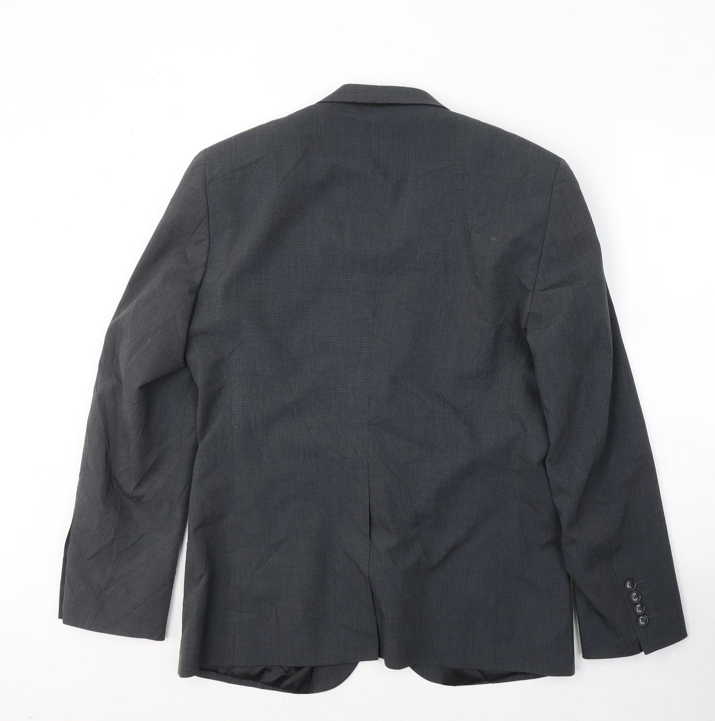 TU Mens Grey  Polyester Jacket Suit Jacket Size 40
