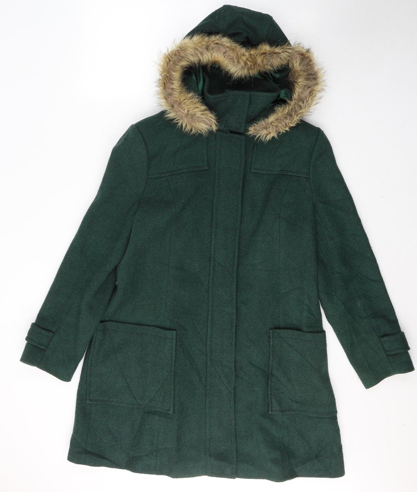 Papaya Womens Green   Trench Coat Coat Size 16  Zip