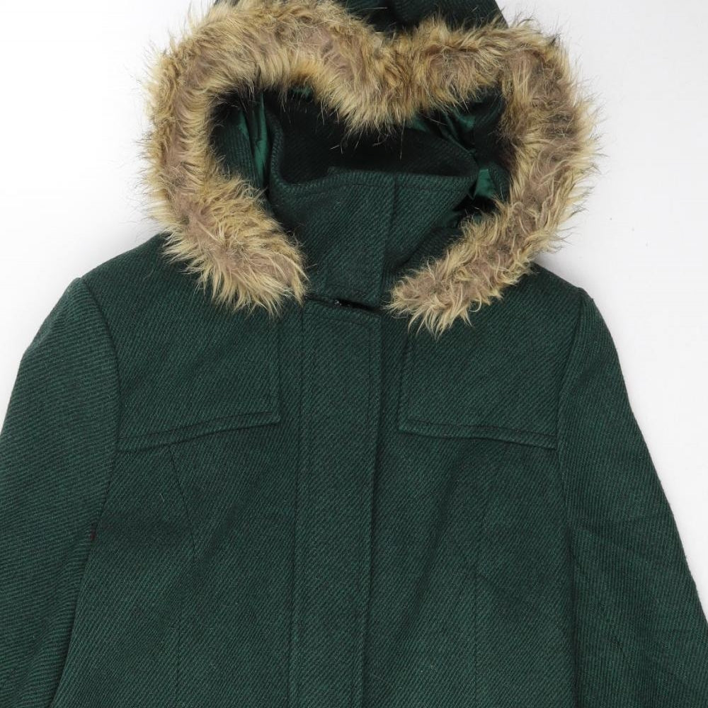 Papaya Womens Green   Trench Coat Coat Size 16  Zip