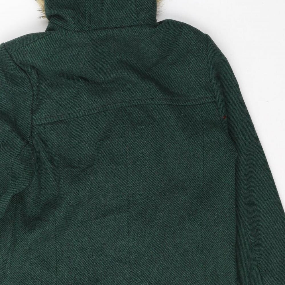 Papaya Womens Green   Trench Coat Coat Size 16  Zip