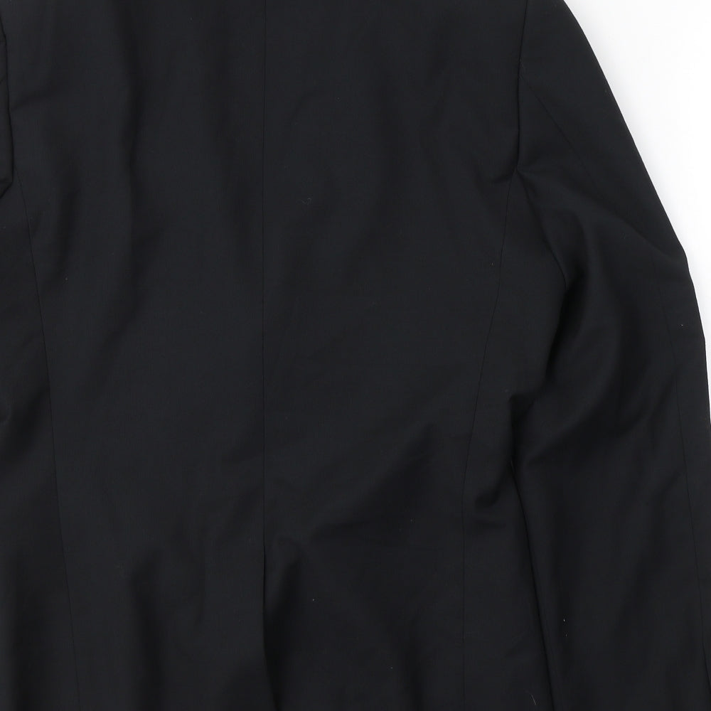valentino Mens Black  Polyester Jacket Suit Jacket Size 38