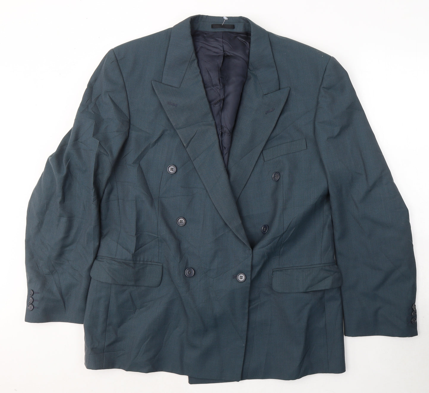 Magee Mens Blue  Wool Jacket Suit Jacket Size 44