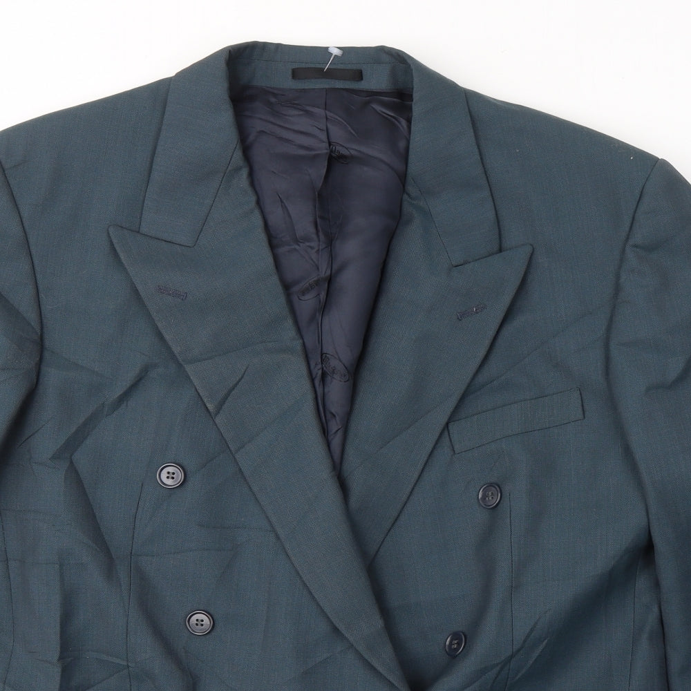 Magee Mens Blue  Wool Jacket Suit Jacket Size 44