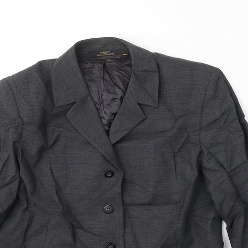Marks and Spencer Womens Grey  Wool Jacket Suit Jacket Size 12