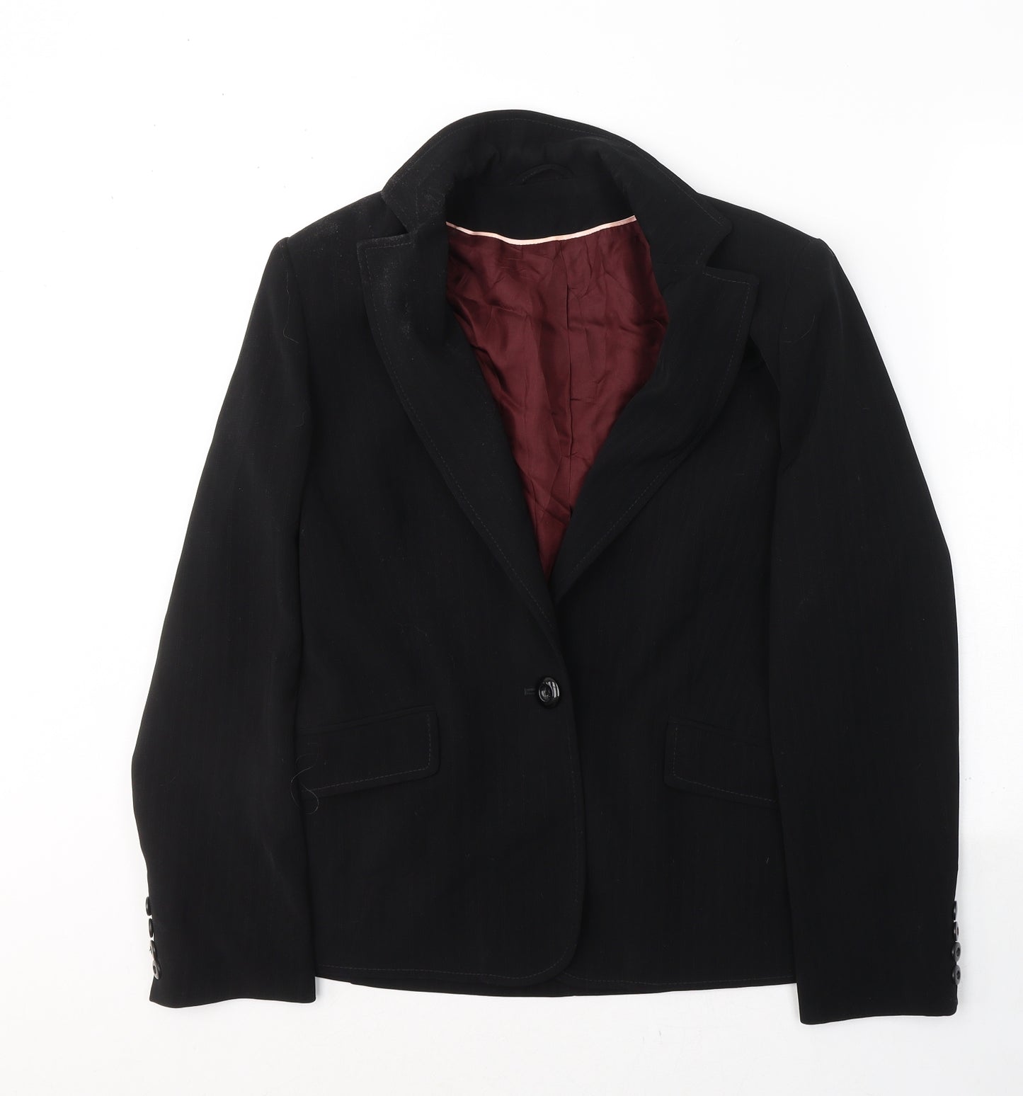 Dorothy Perkins Womens Black Striped Polyester Jacket Suit Jacket Size 12