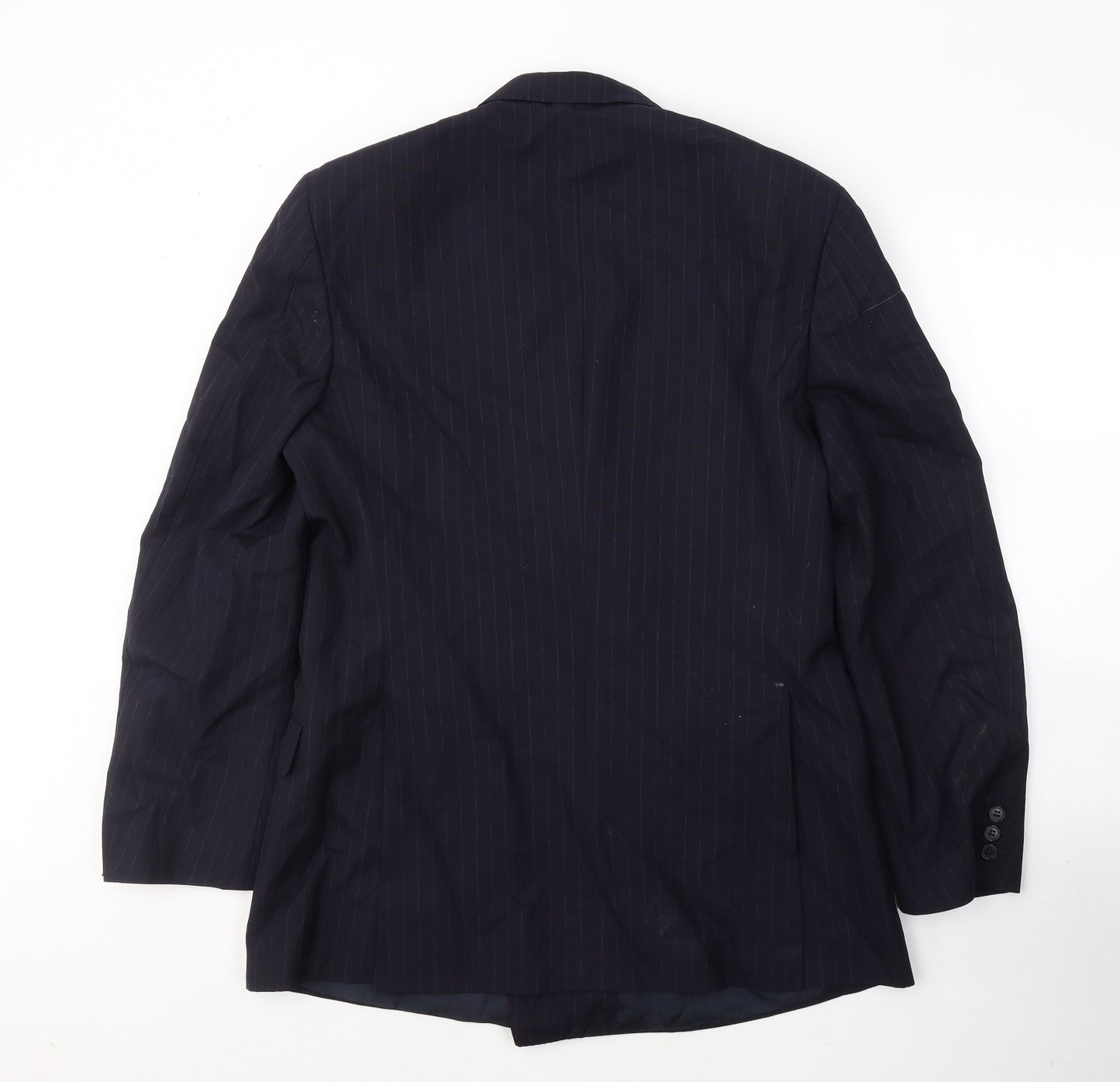Jager Mens Blue Striped Wool Jacket Suit Jacket Size 52