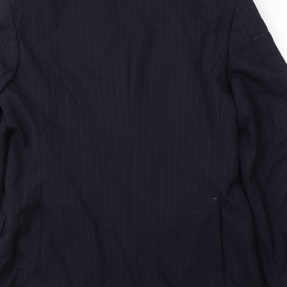 Jager Mens Blue Striped Wool Jacket Suit Jacket Size 52