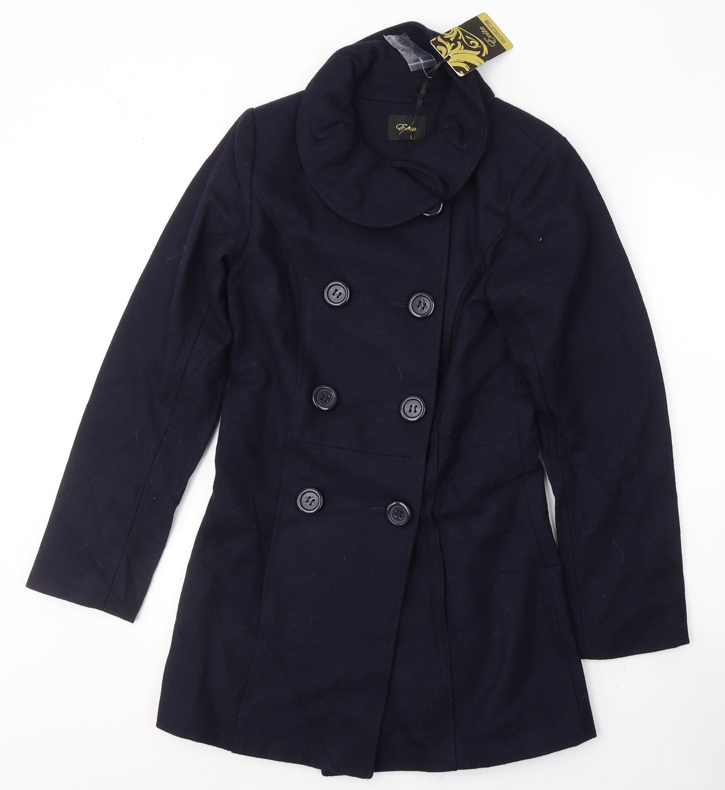 Evita Girls Blue   Pea Coat Coat Size 11 Years  Button