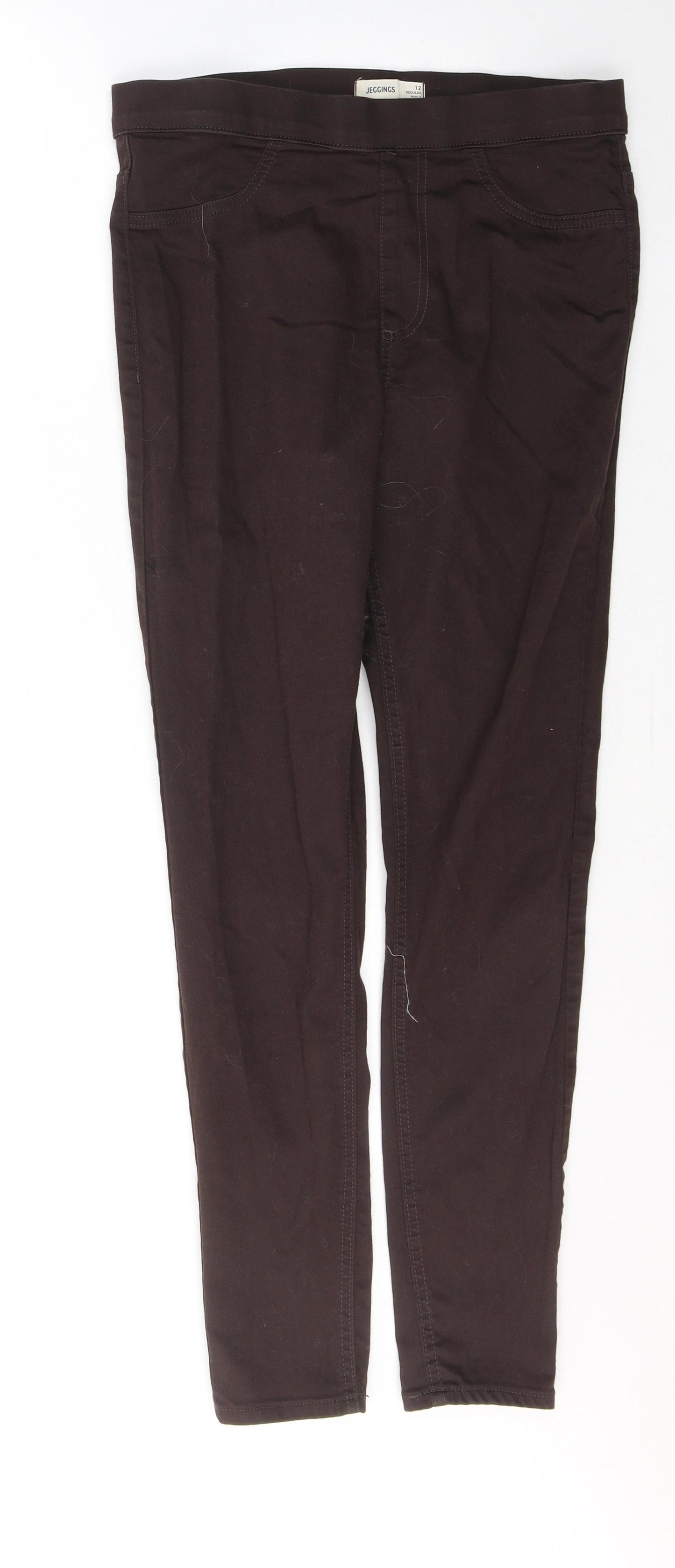 Jegging   Womens Brown  Cotton Jegging Jeans Size 12 L27 in Regular