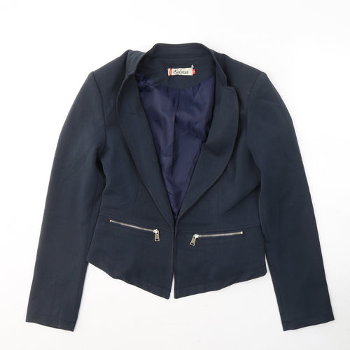 Kelyna Womens Blue  Polyester Jacket Suit Jacket Size M