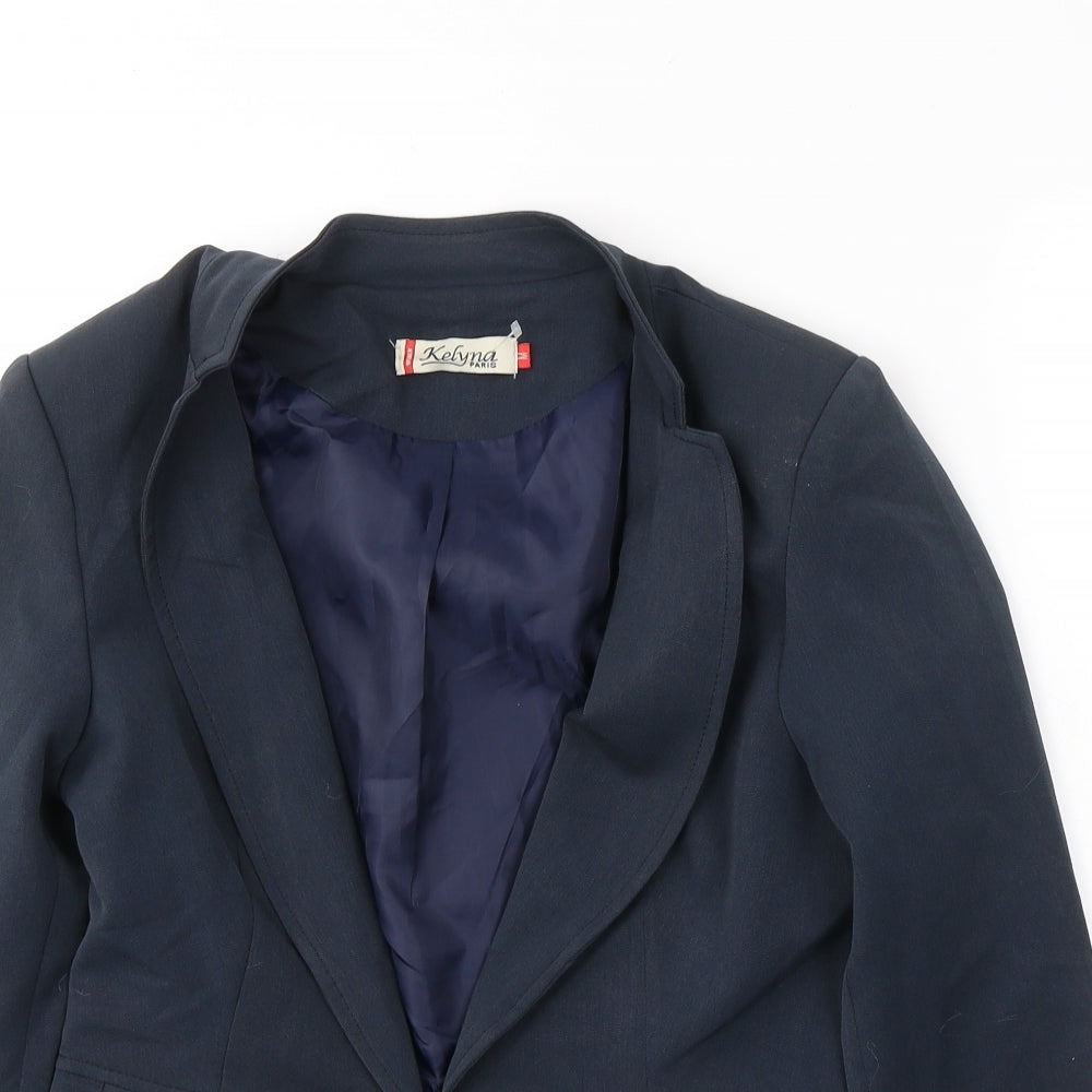 Kelyna Womens Blue  Polyester Jacket Suit Jacket Size M