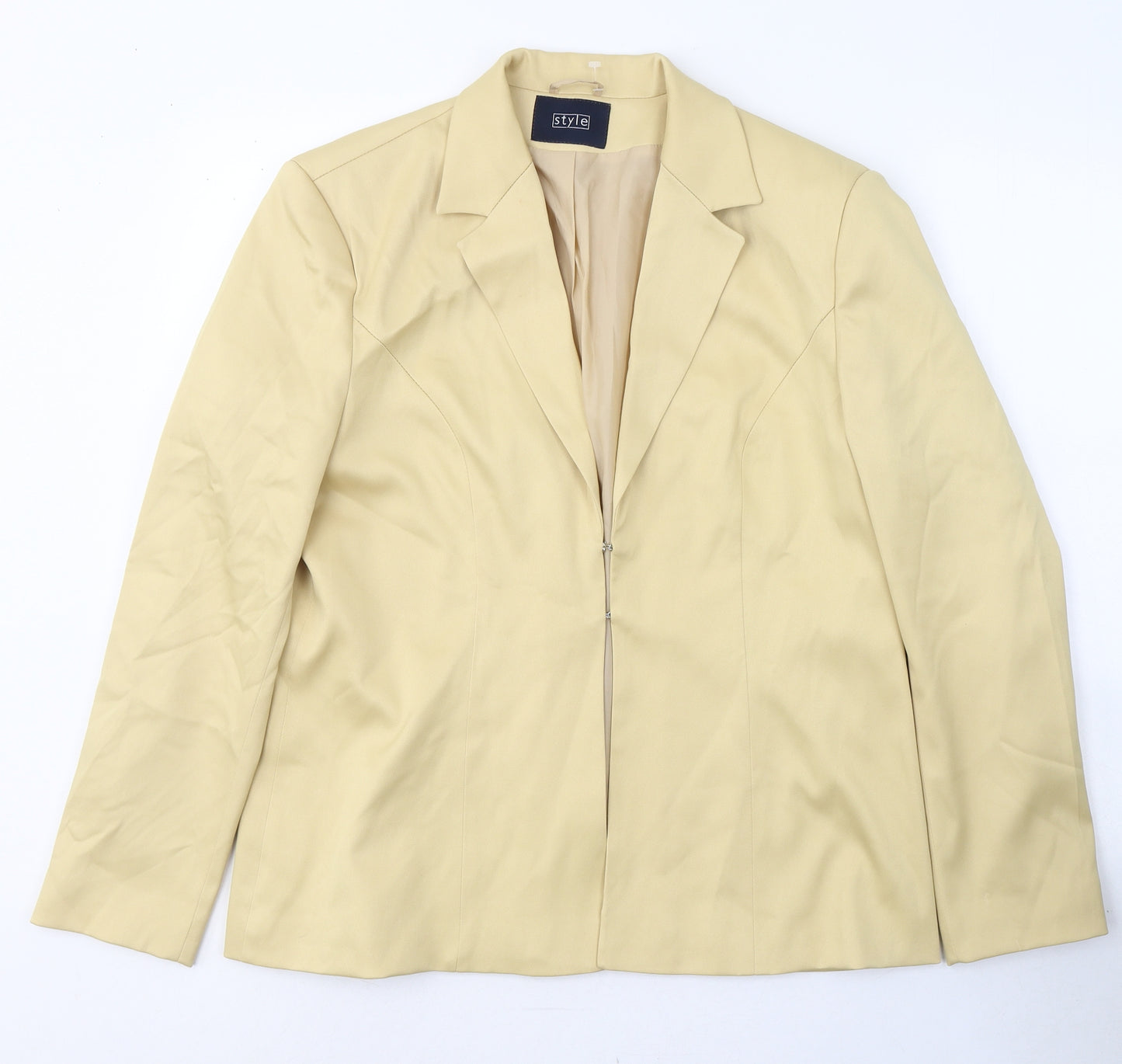 Style Womens Gold  Polyester Jacket Blazer Size 16