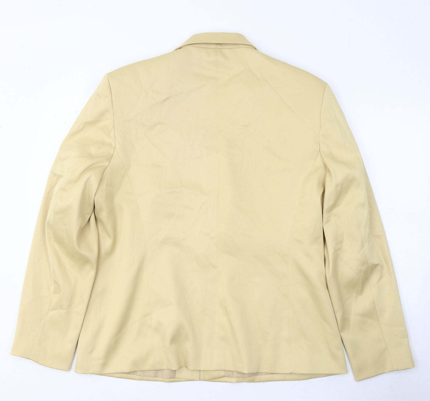Style Womens Gold  Polyester Jacket Blazer Size 16