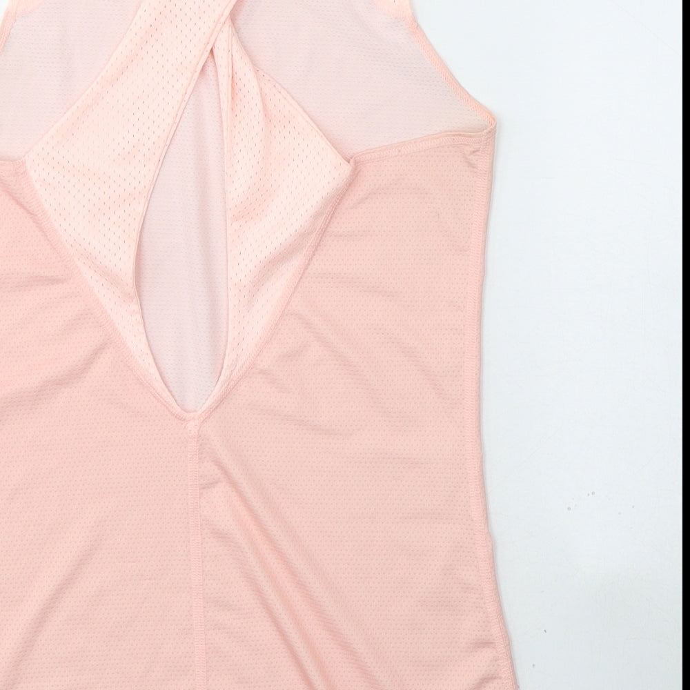 DOMYOS Womens Pink  Polyester Basic Tank Size S Round Neck Pullover