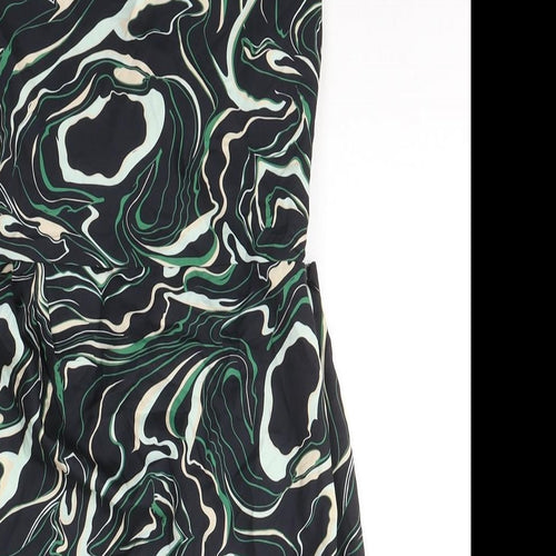 NaaNaa Womens Black Geometric Polyester Ball Gown  Size 6  Square Neck Tie