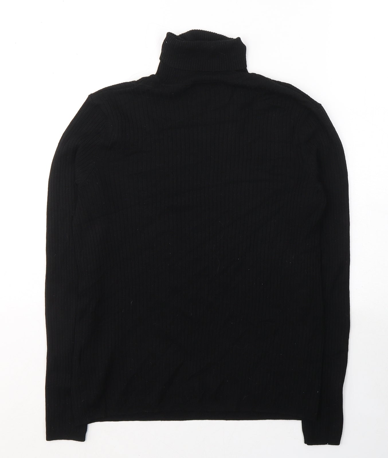 Marks and Spencer Womens Black Roll Neck  Viscose Pullover Jumper Size 12