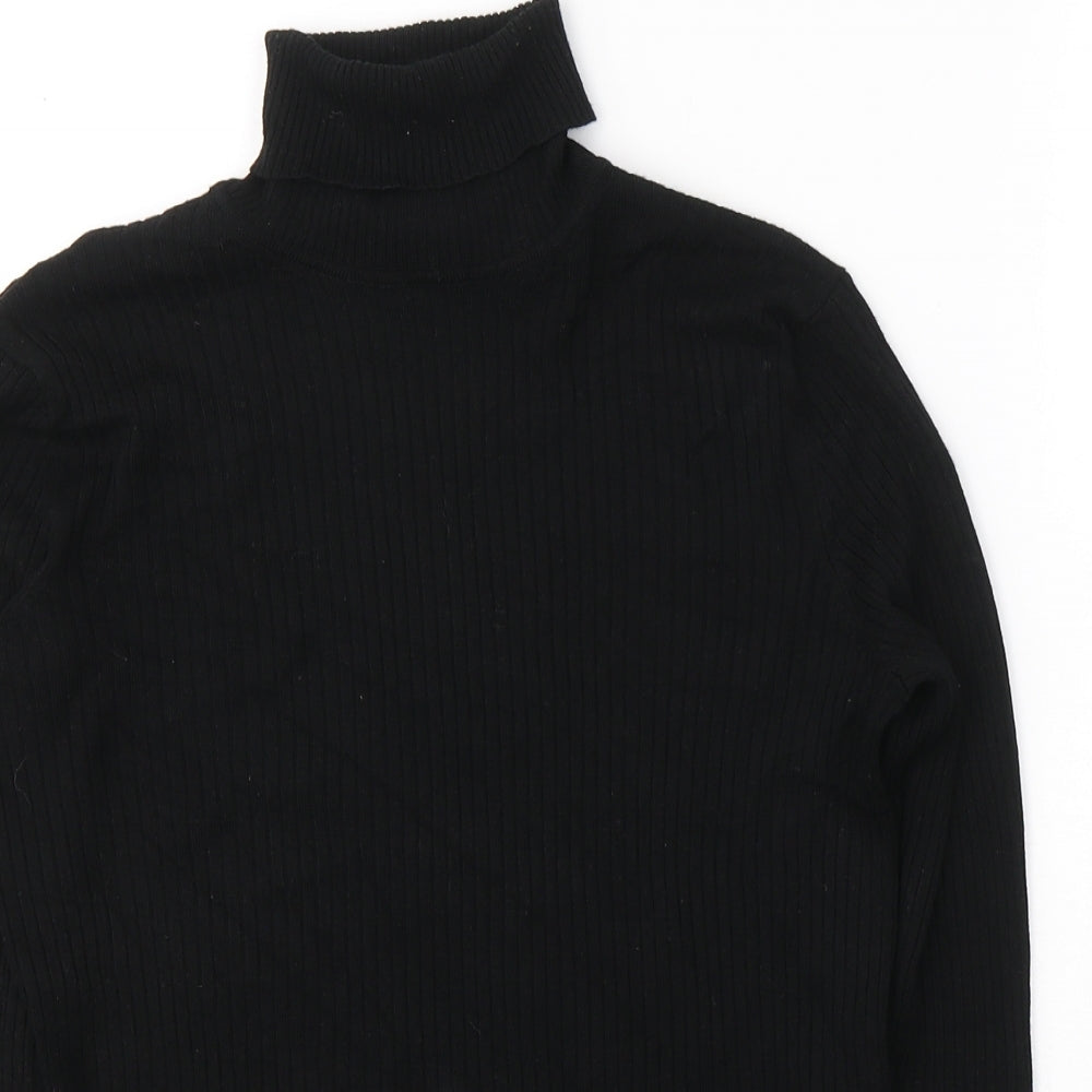 Marks and Spencer Womens Black Roll Neck  Viscose Pullover Jumper Size 12