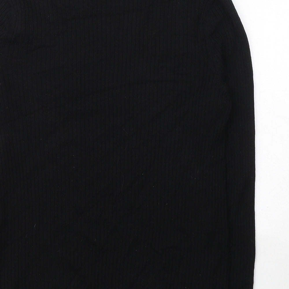 Marks and Spencer Womens Black Roll Neck  Viscose Pullover Jumper Size 12