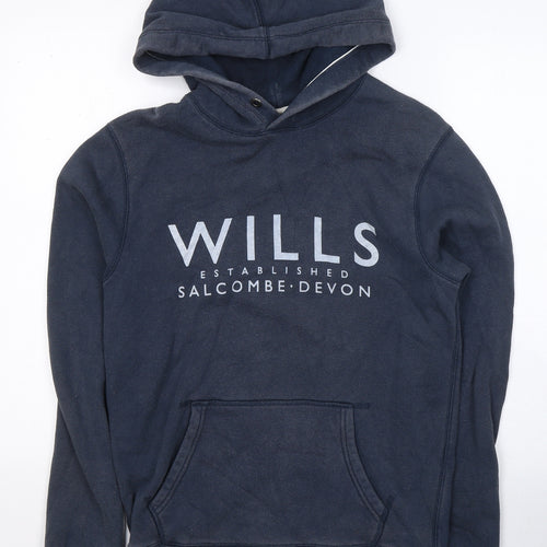 Jack Wills Mens Blue  Cotton Pullover Hoodie Size XS