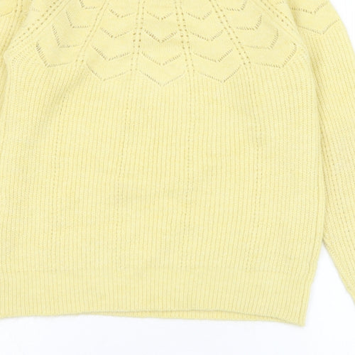 George Womens Yellow Round Neck  Acrylic Pullover Jumper Size XS