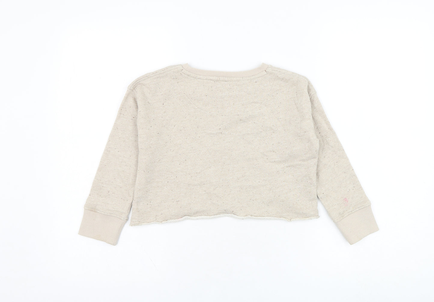 NEXT Girls Beige  Cotton Pullover Sweatshirt Size 6 Years  Pullover - Butterfly