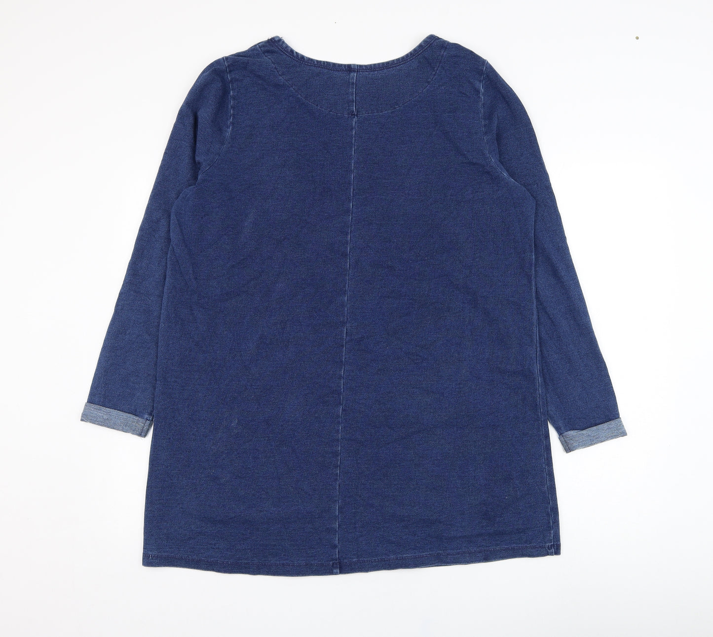 TU Womens Blue  Cotton Jumper Dress  Size 16  Round Neck Pullover