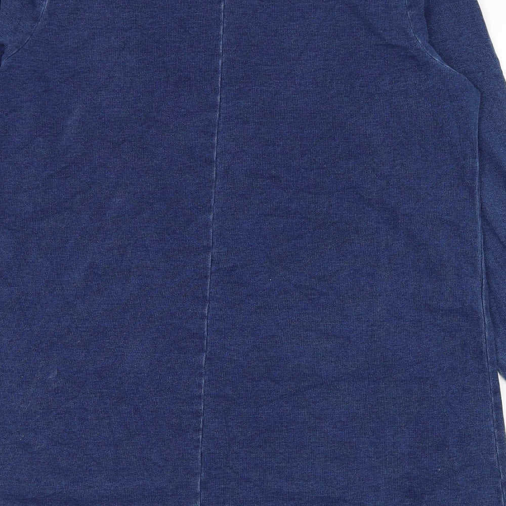 TU Womens Blue  Cotton Jumper Dress  Size 16  Round Neck Pullover